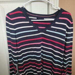 Tommy Hilfiger Pink, Red, Light Blue, White and Navy Stripe Shirt